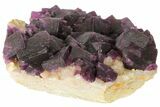 Dark Purple Cubic Fluorite on Quartz - China #94322-2